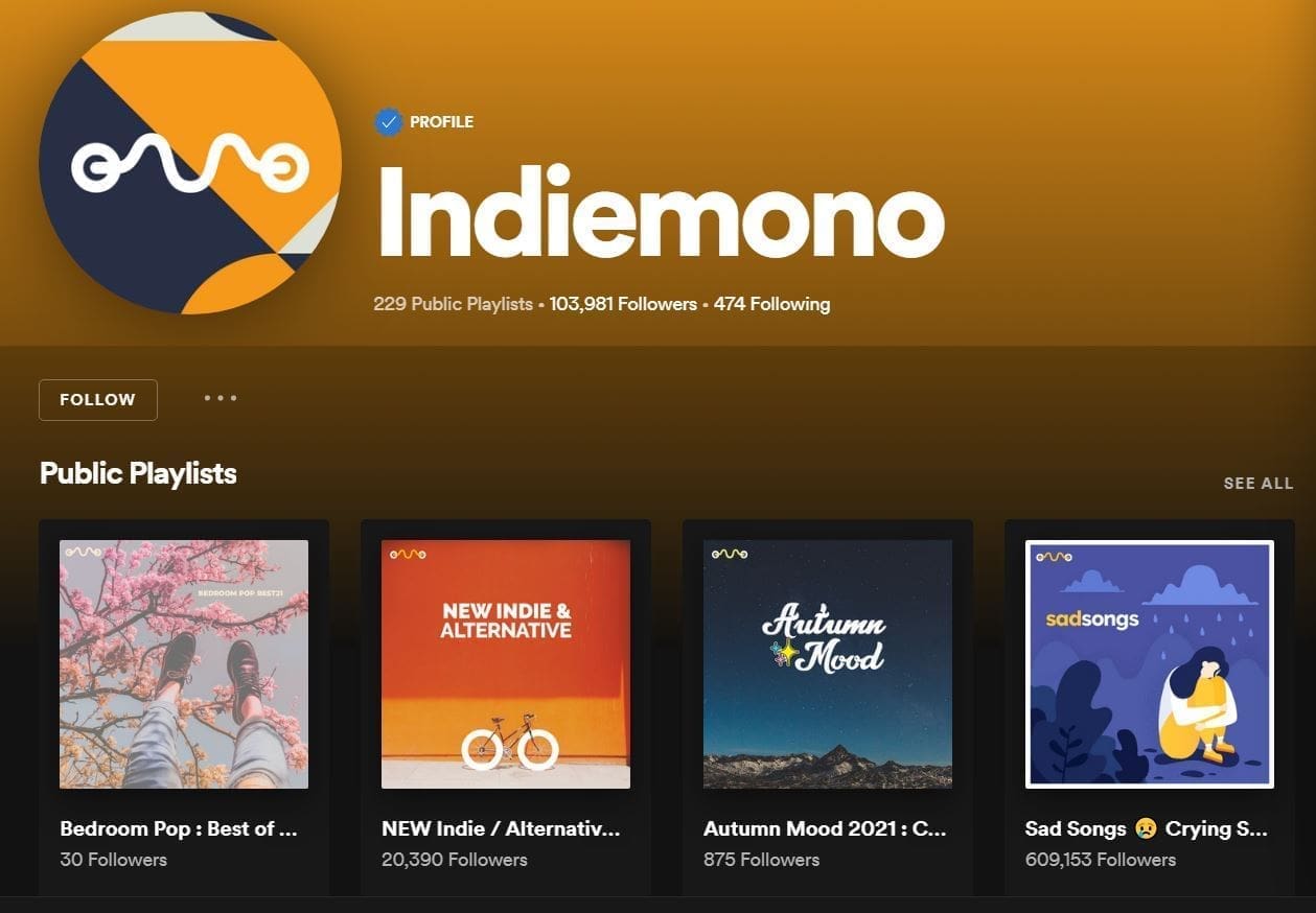 Indiemono Spotify Playlists